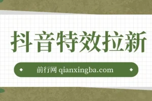 抖音特效君拉新项目 一天轻松拉新500+ 附带快速审核玩法+收徒弟玩法